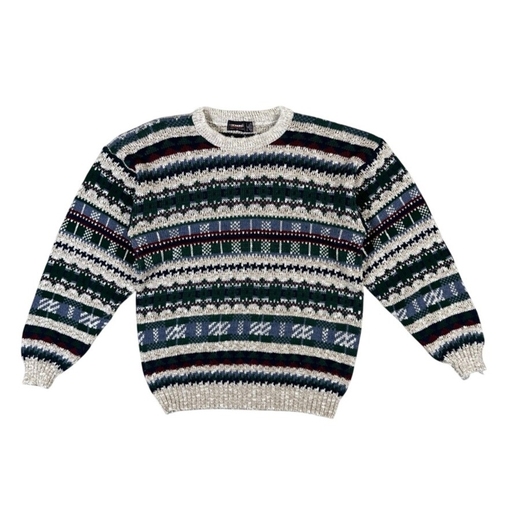 Vintage Exchange Unlimited Mens Fair Isle Sweater Medium Multi Color USA Made